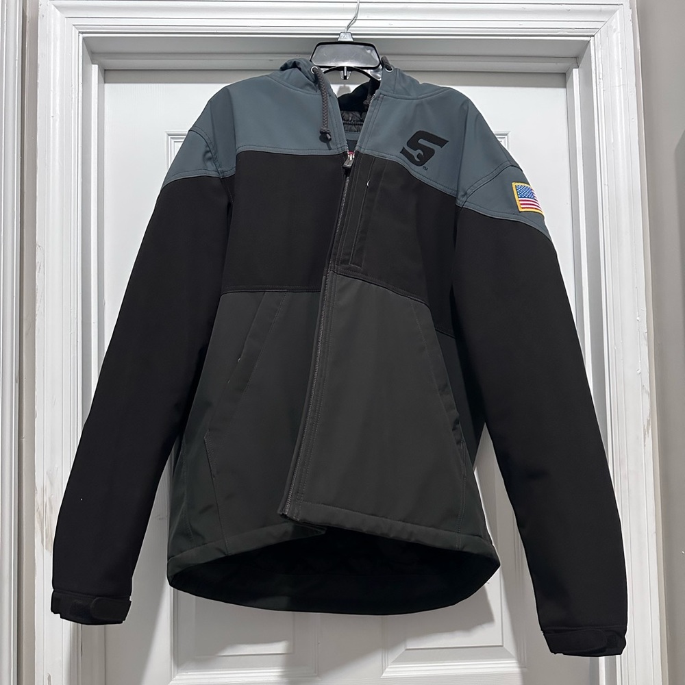 Like New Snap On Tools Men's Hooded XL Black/Gray/Charcoal Commander Jacket